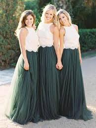 2 Pieces White Lace Teal Green Tulle Long Wedding Bridesmaid Dresses Md303 Dark Green Bridesmaid Dress Bridesmaid Skirts Bridesmaid Separates