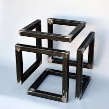 Infinity Cube Steel Base De Mesa De Centro Etsy