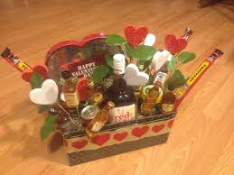Pin By Ashley Hayes On Gift Ideas Candy Bouquet Diy Valentine Baskets Mini Alcohol Bottles
