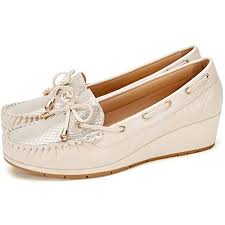 Zapatos Planos Comodos Nauticos Mujer Mocasin Cuero De Imitacion Para Mujer La Mejor Opcion Para Caminar Y Usar Zapatos Cuna Casuales Adecuados Para Todas Las Estaciones F041 Beige 36 Zapatos De Mujer