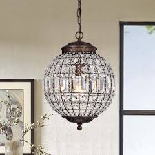Brand new nordic simple square ceiling aisle light cover restaurant staircase balcony led lighting cover retro 59 ceiling light w/ glass shade & chrome plated canopy for bedroom more. Mordae Antique Bronze 12 Inch Crystal Globe 1 Light Pendant Lamp Overstock 20289114