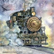 Kara Tren 30x40cm Suluboya Gozum Yolda Gonlum Darda Ya Kendin Gel Ya Da Haber Yolla Duyarim Yazmissin Iki Satir Mektup Vermissin Train