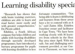 It's free to read and use in the classroom. Learning Disability Specialists Reach Out To Hout Bay Children