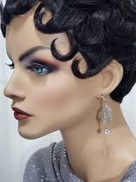 Silver Crystal Flapper Earrings