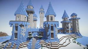 An Icy Fortress R Minecraft Minecraft Minecraft Blueprints Minecraft Castle The interior is actually just one big room with a stairway leading to an exterior balcony at the rear of the castle. minecraft blueprints minecraft castle