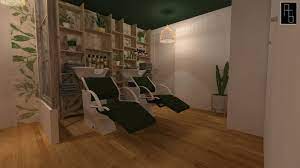 Passez Au Vert Salon A A Un Salon De Coiffure Et D Esthetique Tenu Par Deux Sœurs Qui Souhaitent Faire Evoluer Leurs Pra Plafond Design Design Home Decor