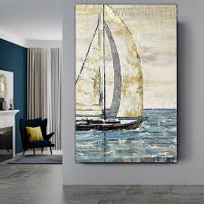 Sailing Boat In 2020 Boat Painting Abstract Seascape Paintings Seascapes Art