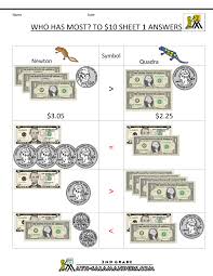 Printable Money Worksheets to $10