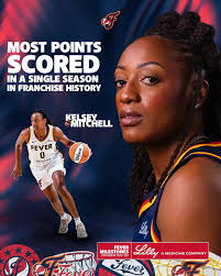 Kelsey Mitchell just made history against the Las Vegas Aces tonight 🔥  #kelseymitchell #lasvegasaces #indianafever