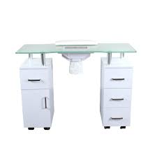 Nail polish and remover can damage many surfaces such as cloth, wood finish and plastic. Amazon Com Manicure Table Glass Glow White Salon Nail Table Salon Furniture Equipment Beauty
