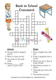 Back To School Crossword