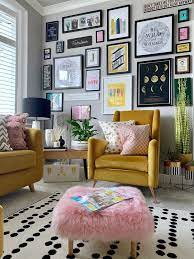 Hundreds Of Eclectic Gallery Walls In 2021 Colourful Living Room Decor Teal Living Rooms Pink Living Room