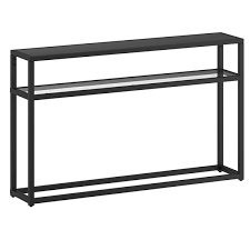 You can pass multiple strings and arrays in a single console.table call. Nspire Contemporary 2 Tier Glass And Metal Console Table Black 10 In X 50 In X 29 5 In 502 524bk Rona