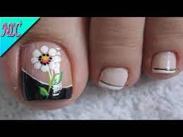 Original diseño de uñas decoradas para pies. Diseno De Unas Para Pies Margarita Sencilla French Nail Art Easy Nail Art Nlc Youtube Popular Nails Pedicure Nails Toe Nails