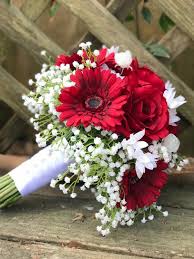 Bridal bouquets, reception halls, centerpieces, church decor and more! Excited To Share This Item From My Etsy Shop Red Rose Gerbera Daisy Wedding Bouquet Daisy Bouquet Wedding Gerbera Daisy Wedding Bouquet Gerbera Daisy Wedding