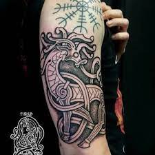 Purple only twice, and with kells (one it was a pink bird, folio 18r, the other a swirl, folio 32v). Inspired Ringerike Deer Tattoo Start For A Bigger Piece In The Futur Done In Dotwork Only Really Enjoyed Doing Th Viking Tattoos Norse Tattoo Pagan Tattoo