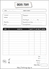 Order Form Template Printable Small Business Order Form Invoice Template Generic Order Form Blank Order Form Template Invoice Printable Order Form Template Small Business Planner Invoice Template