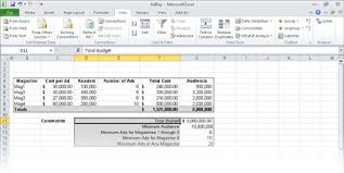 Microsoft Excel 2010 Finding Optimal Solutions By Using Solver Windows 7 Tutorial Wmlcloud Com
