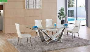 E2061 Table 2061 185 Esf Furniture Dining Room Sets Modern Dining Table Dining Table Glass Top Dining Table