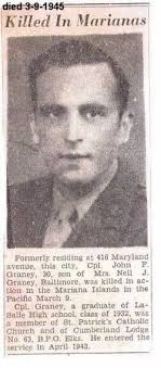 Cpl. John Francis Graney (1914-1945)