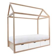 Diy twin bed with drawers. Nico Yeye Domo Zen Modern 3 Drawer Maple Canopy Twin Kids Bed White Twin Kathy Kuo Home