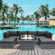 Keep the fun going and stay cozy as the weather cools down with fire pits and outdoor fireplaces, the perfect way to complete a patio set. Nicesoul 118 L Pe Rattan Patio Furniture Sectional Sofa Sets With Cushions Outdoor Pe Wicker Conversation Sets Patiofurnishing Com