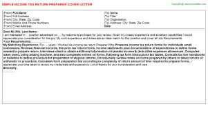 Income Tax Return Preparer Cover Letter