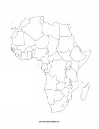 Beside or below the map is an area to write the place names associated with each number. Africa Blank Map