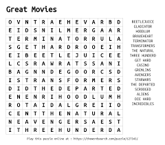 The spruce / kaley mckean halloween word search puzzles are a great activity. Download Word Search On Great Movies