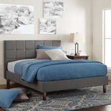 Step 1 drill a hole through each dowel, 20cm from top. Better Homes Gardens Knox 43 Upholstered Platform Bed Gray Queen Walmart Com Walmart Com