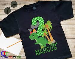 Etsy uses cookies and similar technologies to give you a better experience, enabling things like basic site functions showing relevant, targeted ads on and off etsy saying no will not stop you from seeing etsy ads or impact etsy's own personalization. Dinosaur Birthday Shirt Dino Birthday Tshirt Personalized Etsy In 2021 Personalized Birthday Shirts Dinosaur Birthday Dinosaur Birthday Shirt