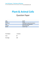What happens in the ribosomes? 1 Plant And Animal Cells Qp Olevel Cie Biology Cytoplasm Cell Biology