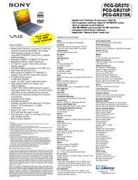 The keys must be pressed before the vaio logo is displayed. Sony Vaio Pcg Gr270 Specifications Pdf Download Manualslib