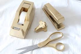 Sleek magnets are a smart home office idea that easily pin little notes to filing cabinets and. Target Knockoff Gold Desk Accessories Simple Stylings