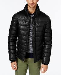 Finish Your Stylish Cold Weather Look With The Quilted Faux Leather Shell And Warm Faux Fur Lined Collar Of Tommy Hilfiger Man Tommy Hilfiger Puffer Jackets
