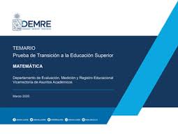 Las palabras o frases de transición ayudan a dar continuidad y coherencia al texto, haciéndolo más comprensible para el lector, conectando oraciones e ideas. Temario De La Prueba De Transicion De Matematica Demre