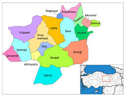 Districts Of Sivas South Bank Districts Turkey
