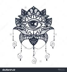 Vintage All Seeing Eye In Mandala Lotus Providence Magic Symbol For Print Tattoo Coloring Book Fab Evil Eye Tattoo Greek Evil Eye Tattoo Tattoo Illustration