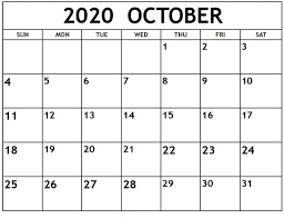 Fillable Calendar For October 2020 Excel In 2020 Free Printable Calendar Templates Calendar Word Calendar Printables