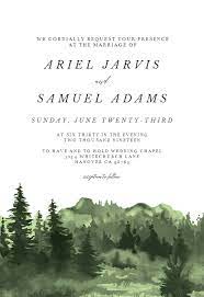 Watercolor Outdoors Wedding Invitation Template Free Greetings Island Forest Wedding Invitations Wedding Invitation Templates Wedding Invitations Rustic