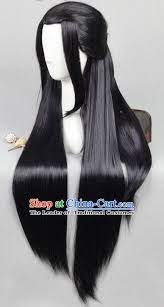 Ancient Chinese Asian Korean Japanese Black Long Wigs For Men Wigs Long Wigs Long Black Hair