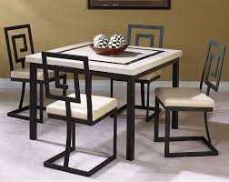 Black Metal Chairs With Ivory Marble Top Maze 5 Piece Dining Set Muebles De Diseno Industrial Muebles Industriales Diseno De Muebles