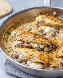 Pepper, thyme, white mushrooms, minced onion, herb cheese, butter and 5 more. Mushroom Stuffed Chicken Breast Recipe Healthy Fitness Meals
