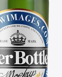 Download Green Glass Lager Beer Bottle Mockup
