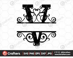 Download Free Split Monogram V Svg Split Letter V Svg Hi Crafters Letter V Monogram Svg Monogram