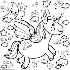 My girls thoroughly enjoyed coloring them. Cute Kawaii Unicorn Coloring Pages Coloring And Drawing