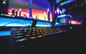 Wallpaper Black Rgb Gaming Keyboard Colorful Neon Computer Keyboards Cool Desktop Wallpapers Gaming Wallpapers Computer Wallpaper Hd