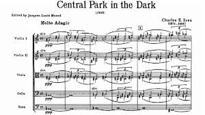 A married doctor has a one night stand with an unstable woman who jumps out of his window, then begins to torment him, though it's unclear if she is still alive or not. Charles Ives Central Park In The Dark 1906 The Darkest Central Park Charles