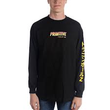 primitive mens super saiyan goku long sleeve t shirt