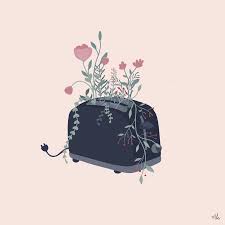 Toaster Fleurie In 2020 Illustration Birthday Cards Toaster